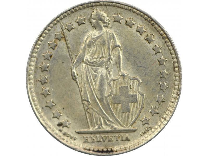 1/2 Franc SUISSE 1952, argent