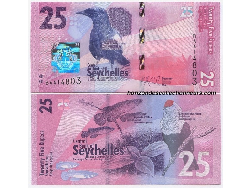 25 Rupees Seychelles  2016 -P.48