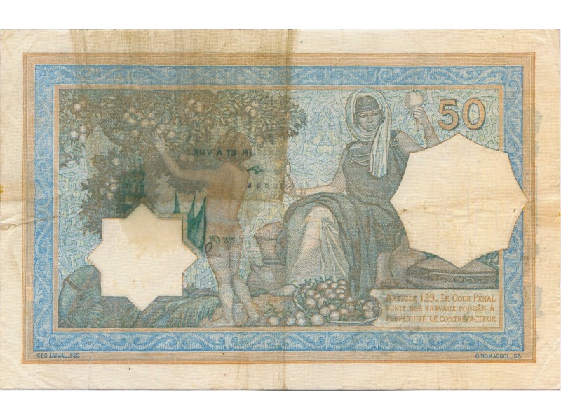 50 Francs ALGÉRIE 1937 P.80a