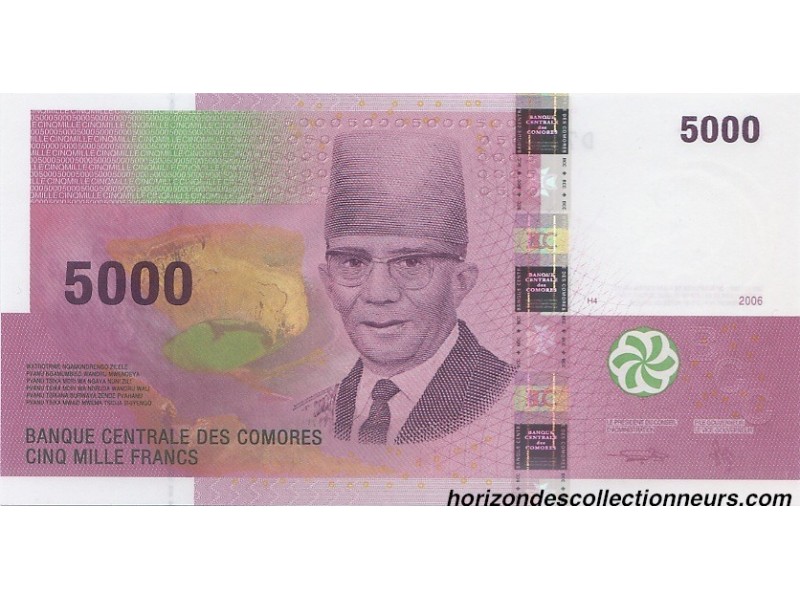 5000 Francs COMORES 2006 P.18 NEUF
