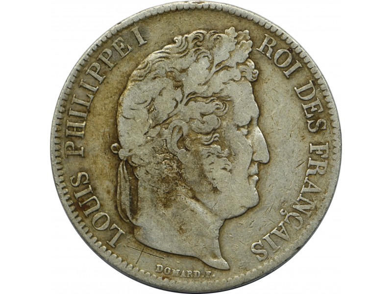 5 Francs Louis Philippe I 1845 Lille argent