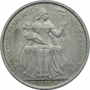 5 Francs POLYNÉSIE FRANÇAISE 1952