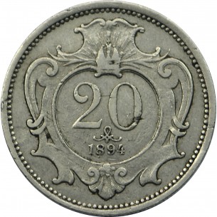 20 Heller AUTRICHE 1894, FRANZ JOSEPH I