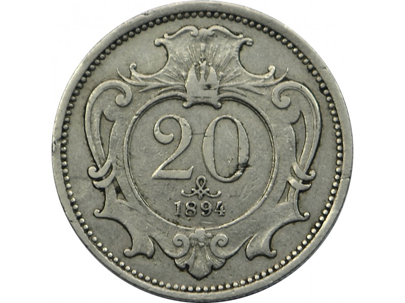 20 Heller AUTRICHE 1894, FRANZ JOSEPH I