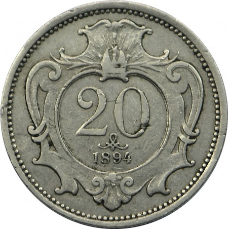 20 Heller AUTRICHE 1894, FRANZ JOSEPH I