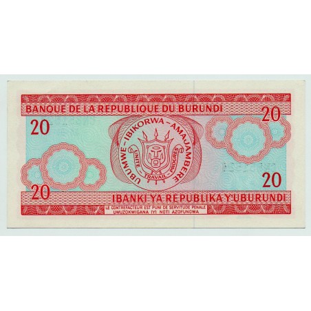 20 Francs BURUNDI 1995 P.27c NEUF