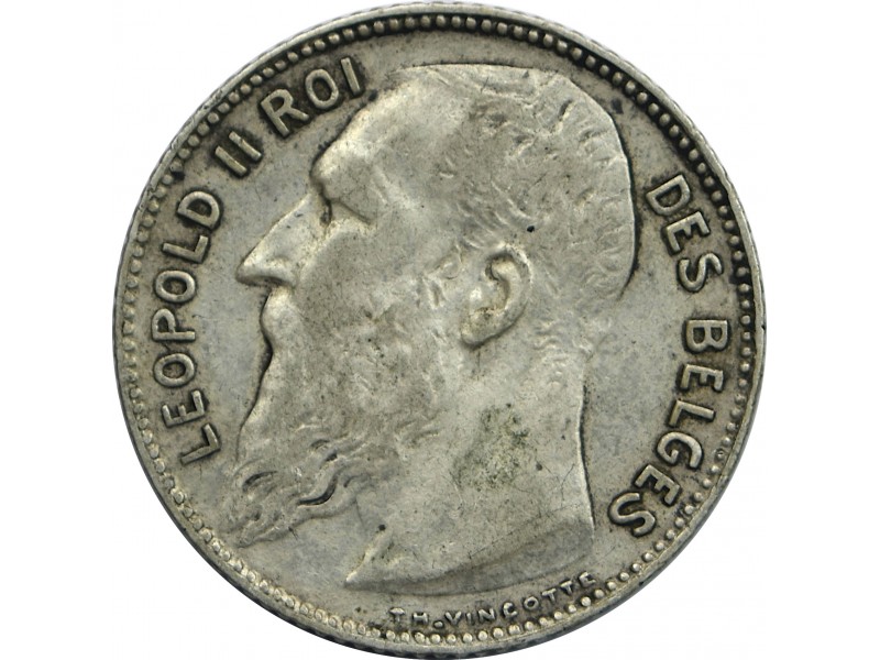 1 Franc BELGIQUE 1909 Léopold II