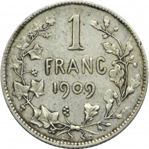 1 Franc BELGIQUE 1909 Léopold II 2