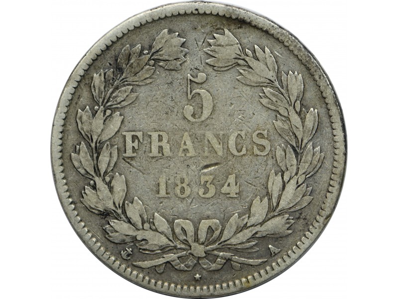 5 Francs Louis Philippe Ier 1834. Paris