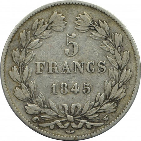 5 Francs LOUIS PHILIPPE IER 1845 Lille
