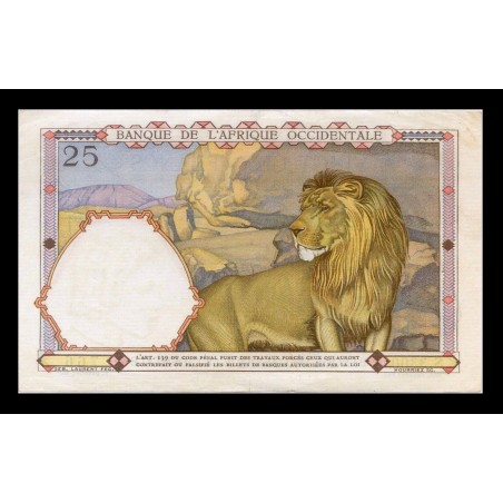 25 Francs Afrique Occidentale Française AOF 1942