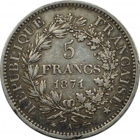 RARE 5 Francs Hercule 1871 Paris