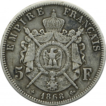 5 Francs Napoléon III 1868  Bordeaux