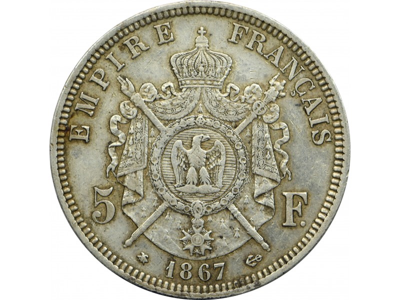5 Francs Napoléon III 1867 Paris