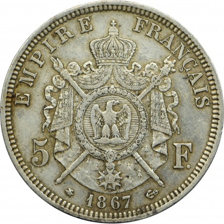 5 Francs Napoléon III 1867 Paris