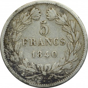 5 Francs Louis Philippe Ier 1840 Paris 2