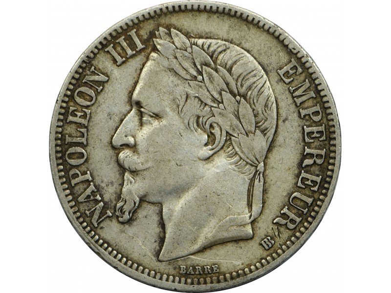 5 Francs Napoléon III 1867 Strasbourg