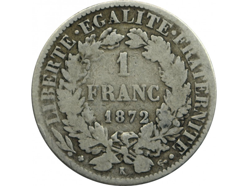 1 Franc Cérès 1872 Bordeaux