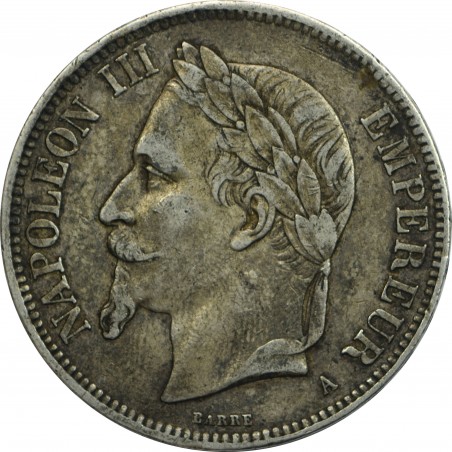 5 Francs Napoléon III 1870 Tête Laurée PARIS