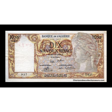 10 Nouveaux Francs Algérie 1960 P.119a