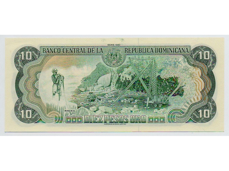 10 Pesos Oro RÉPUBLIQUE DOMINICAINE 1988 P.119c NEUF