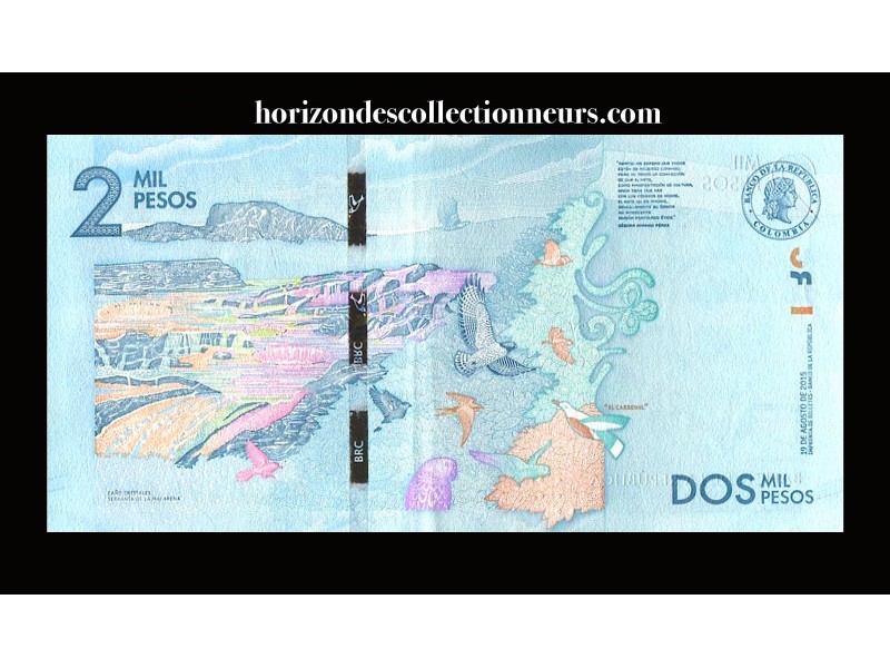 2000 PESOS COLOMBIE 2015 P.458-horizondescollectionneurs.com
