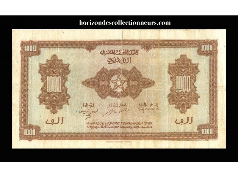 1000 Francs MAROC 1943 P.28a