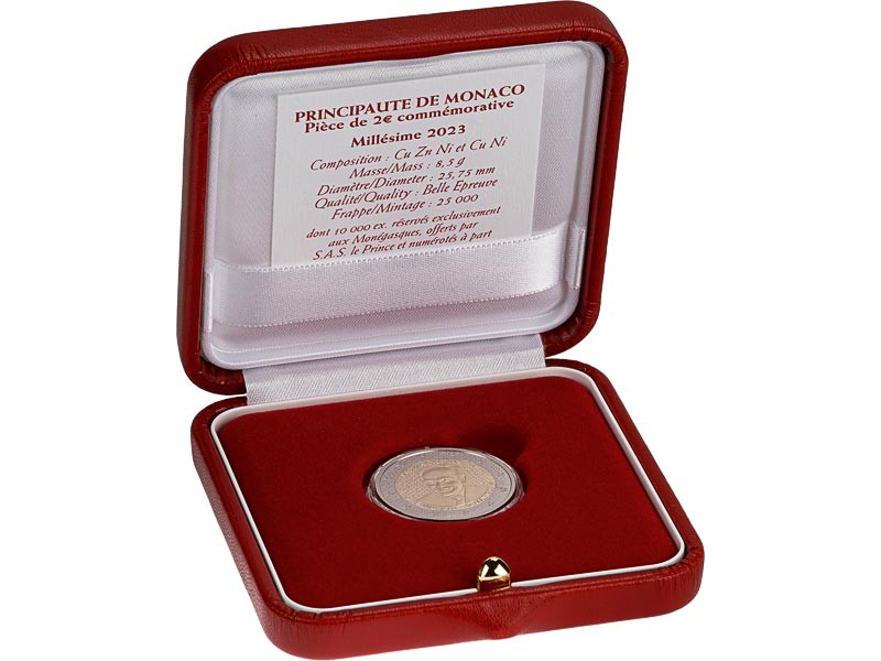 2 Euros MONACO 2023, RAINIER III, BE, PROOF