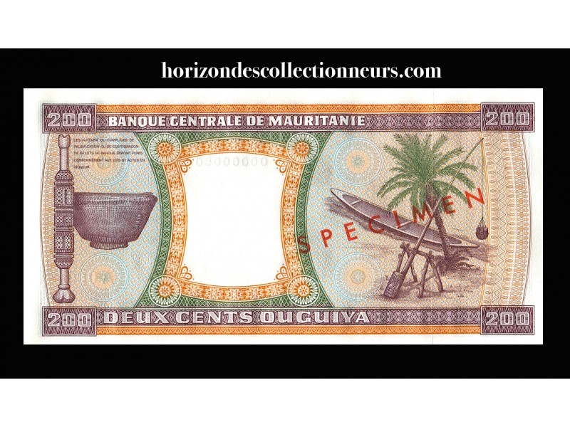 200 Ouguiya MAURITANIE Specimen 1974 P.5s