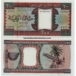 200 Ouguiya MAURITANIE 2001 P.05i NEUF