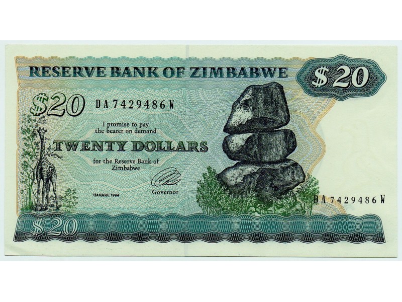 20 Dollars ZIMBABWE 1994 P.04d NEUF