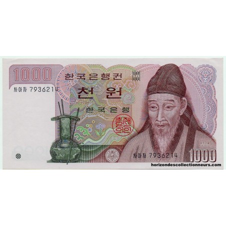 1000 Won CORÉE DU SUD 1975 P.44 NEUF