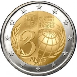 2 Euros ANDORRE 2023 - 30 ans de l’entrée d’Andorre à l’ONU 2