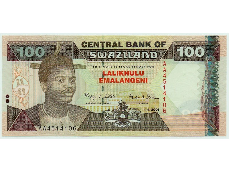 100 Emalangeni SWAZILAND 2001 P.32a NEUF