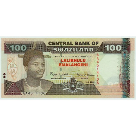 100 Emalangeni SWAZILAND 2001 P.32a NEUF