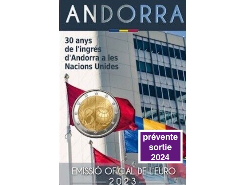 2 Euros ANDORRE 2023 - 30 ans de l’entrée d’Andorre à l’ONU