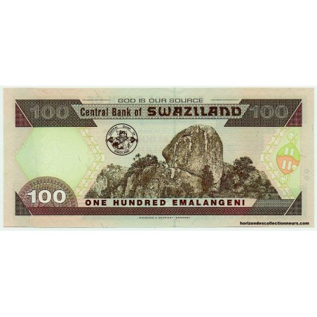 100 Emalangeni SWAZILAND 2001 P.32a NEUF