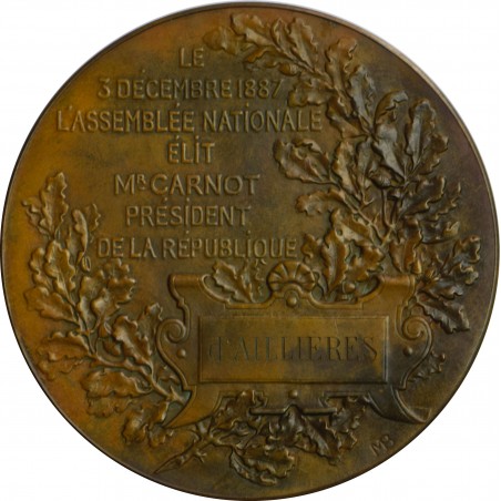 Médaille Assemblée nationale1887 élit M. Carnot Pdt de la République