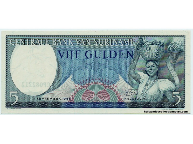 5 Gulden SURINAM 1963 P.120b NEUF