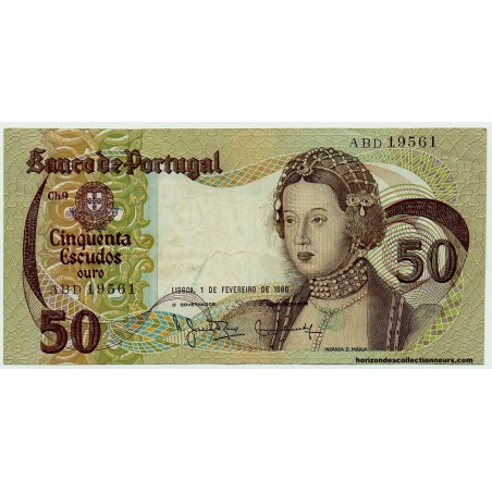 50 Escudos PORTUGAL 1980 P.174b NEUF