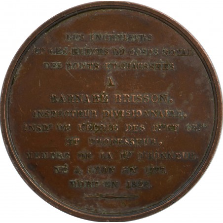 BARNABÉ BRISSON Médaille, Ingénieur des ponts et chaussées (1828)