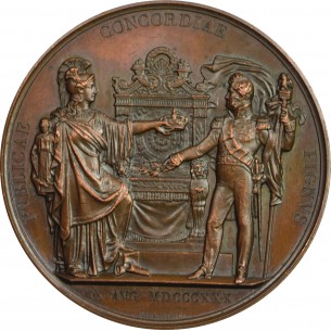 LOUIS PHILIPPE Ier Médaille, Avènement du roi 1830 2