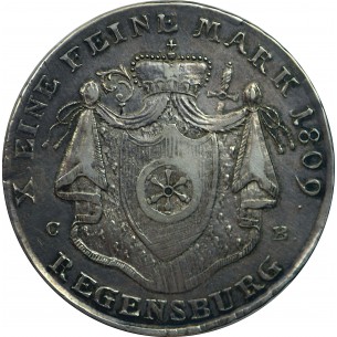 ALLEMAGNE -Confédération du Rhin Charles Von Dalberg Thaler de Convention 2E Type, 1809 Regensburg (Ratisbonne) 2