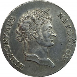 ALLEMAGNE  royaume de westphalie, Jérome Napoléon Thaler de convention, 2e type 1811 Cassel