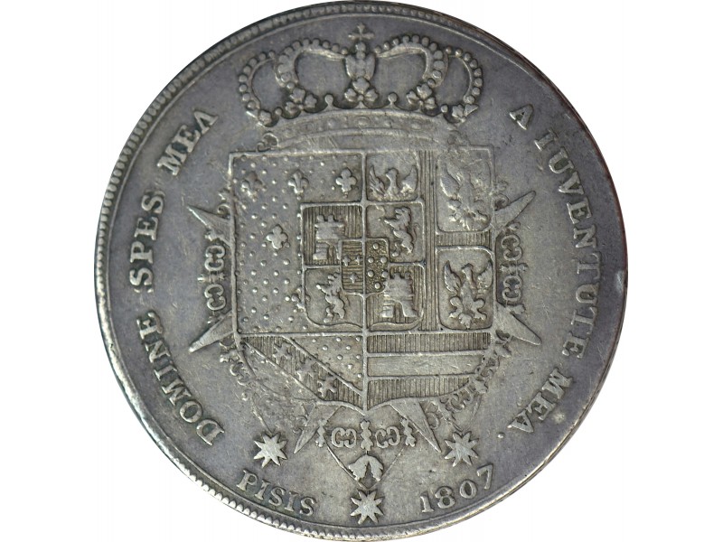 10 Lire ITALIE  Toscane 1807 Charles-Louis et...