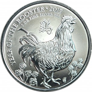 Once argent 2 Pounds Royaume-Unis Coq Lunar 2017