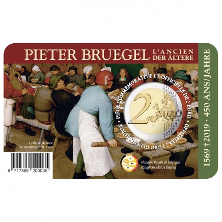 2 Euros BELGIQUE 2019, 450e anniversaire de la mort de Pieter Bruegel dit  L'Ancien