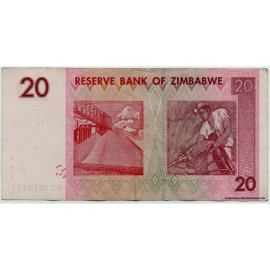 20 Dollars ZIMBABWE 2007 P.68 SPL 2