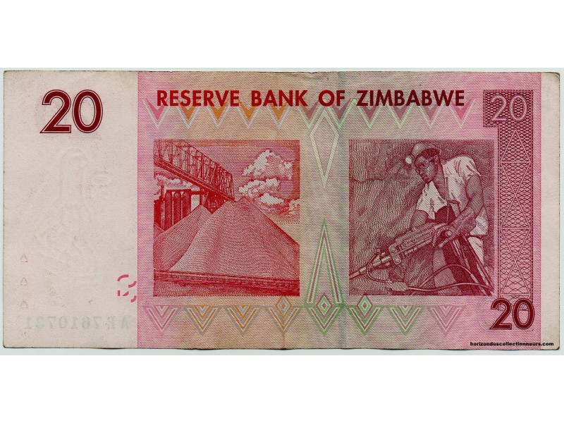 20 Dollars ZIMBABWE 2007 P.68 SPL