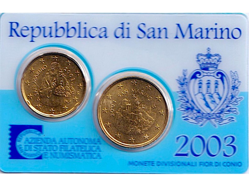 BU Coincard Saint-Marin - 20 et 50 cents 2003